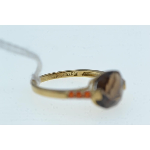 75 - 9ct gold & gemstone ring, size R, 2.85 grams