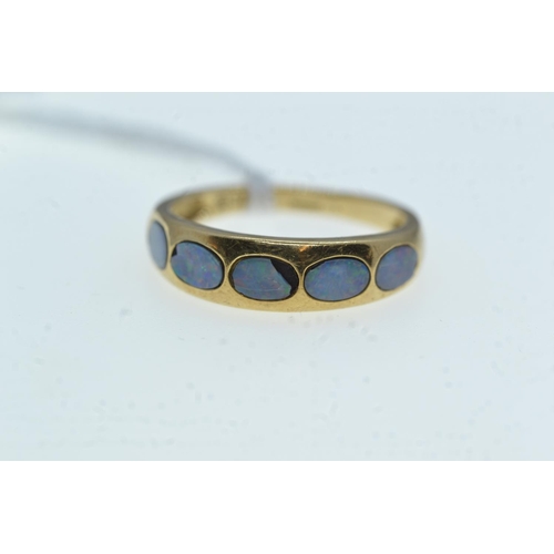 78 - 9ct gold & opal ring, size N, 2.09 grams