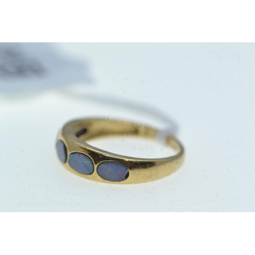 78 - 9ct gold & opal ring, size N, 2.09 grams