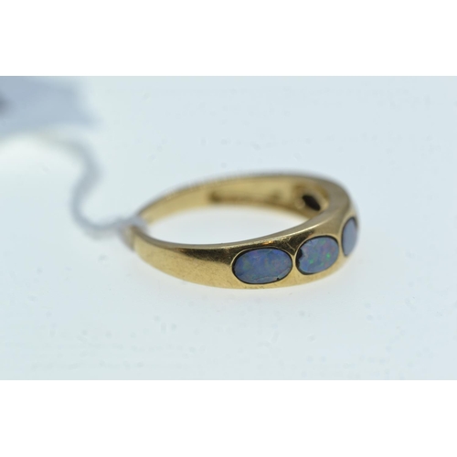 78 - 9ct gold & opal ring, size N, 2.09 grams