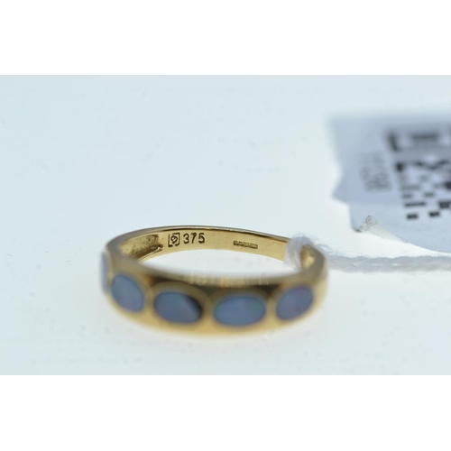 78 - 9ct gold & opal ring, size N, 2.09 grams