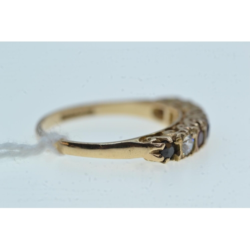 88 - 9ct gold & gem-set ring, size M1/2, 2.42 grams