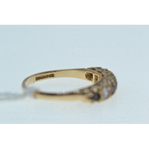 88 - 9ct gold & gem-set ring, size M1/2, 2.42 grams
