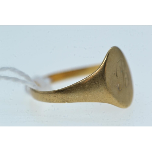 95 - 9ct gold signet ring with initial 'B', size V1/2, 2.53 grams