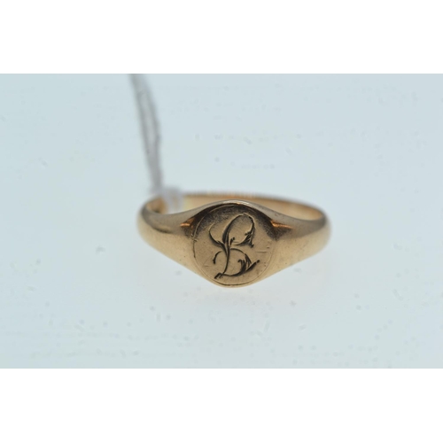 96 - 9ct gold signet ring, size J1/2, 1.97 grams