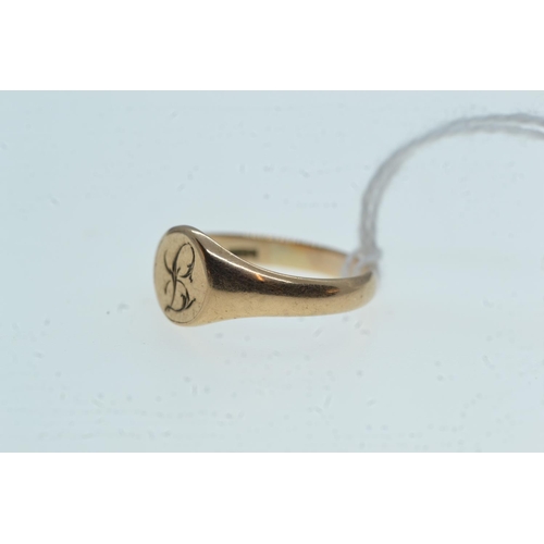96 - 9ct gold signet ring, size J1/2, 1.97 grams
