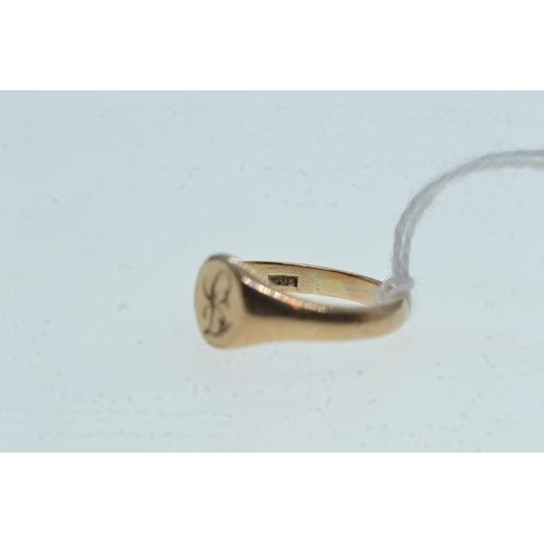 96 - 9ct gold signet ring, size J1/2, 1.97 grams