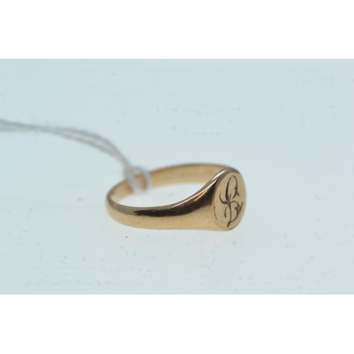 96 - 9ct gold signet ring, size J1/2, 1.97 grams