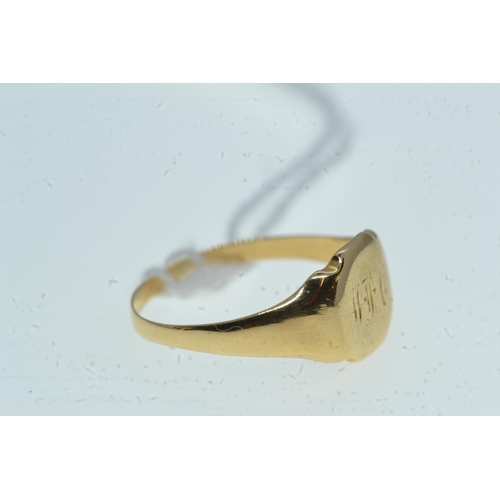 101 - 18ct gold signet ring, size K1/2, 2.34 grams