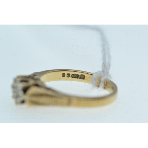 108 - 9ct gold & white stone ring, size J1/2, 2.8 grams