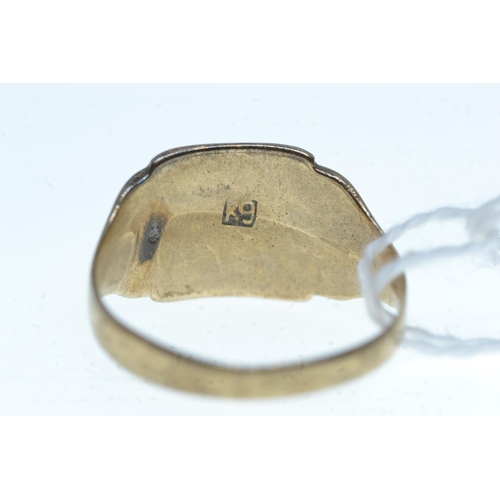 114 - Two 9ct gold signet rings, size P & S respectively, gross weight 5.66 grams