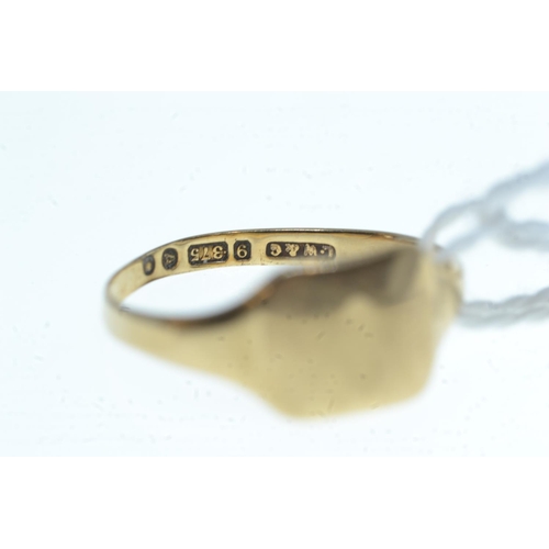 114 - Two 9ct gold signet rings, size P & S respectively, gross weight 5.66 grams