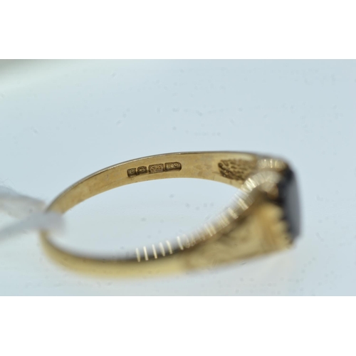 115 - Two 9ct gold & gem-set rings, one set with two cultured pearls & the other with a heart-shap... 