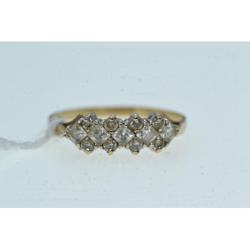 116 - 9ct gold & white stone ring, size R, 1.65 grams