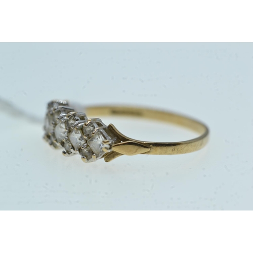 116 - 9ct gold & white stone ring, size R, 1.65 grams