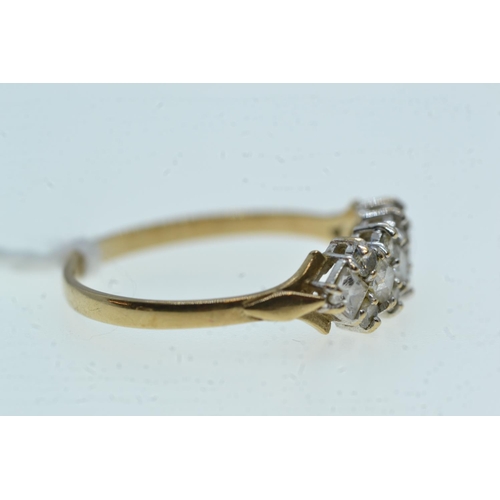 116 - 9ct gold & white stone ring, size R, 1.65 grams