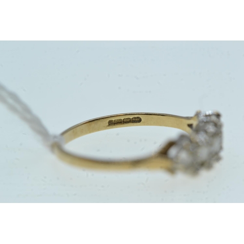 116 - 9ct gold & white stone ring, size R, 1.65 grams