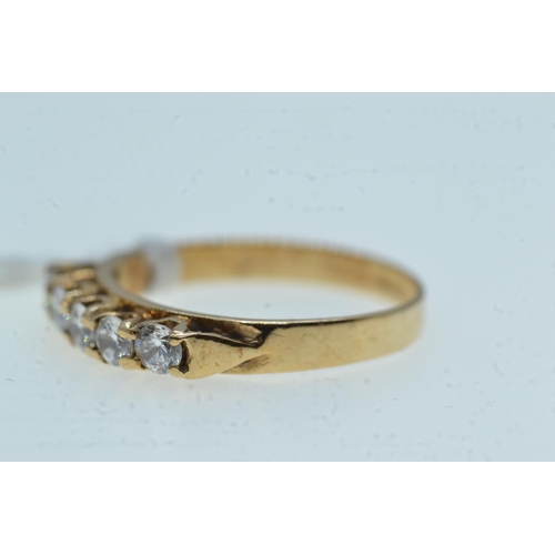 118 - 9ct gold & five white stone ring, size N1/2, 2.36 grams