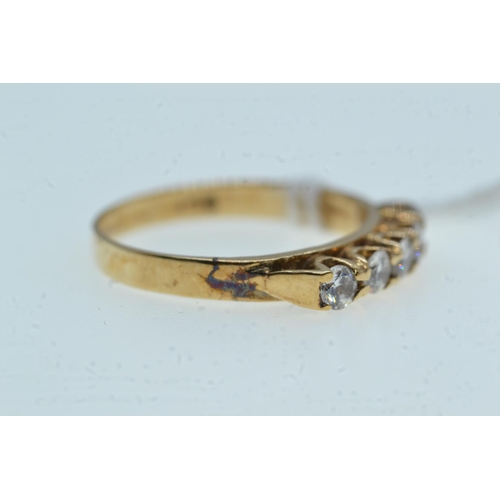 118 - 9ct gold & five white stone ring, size N1/2, 2.36 grams