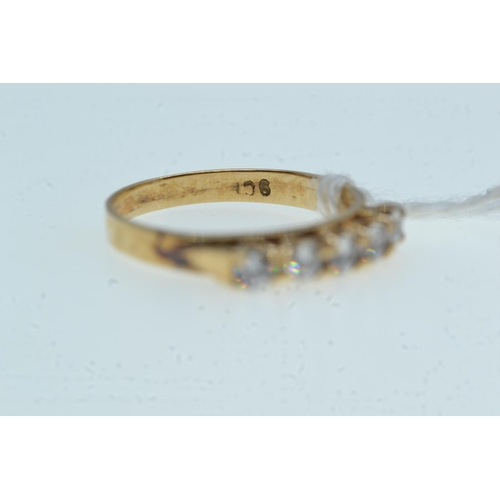 118 - 9ct gold & five white stone ring, size N1/2, 2.36 grams