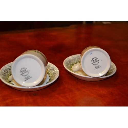 474 - 1953, Wedgwood, Persephone, designed by Ravilius. Pair of espresso cups & saucers
