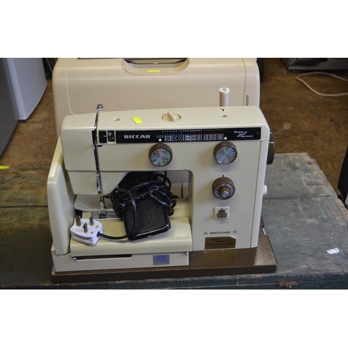 61 - Riccar sewing machine with lead and case. Viewing in person recommended. Working order unknown &... 