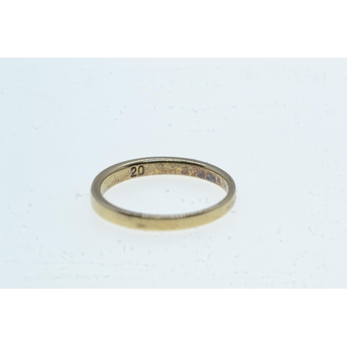 101 - 9ct gold & channel-set half hoop ring, size N, 1.7 grams