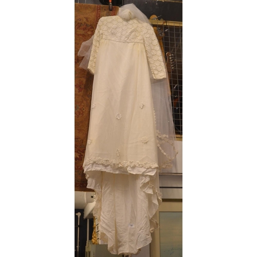 745 - 1960s wedding dress and veil