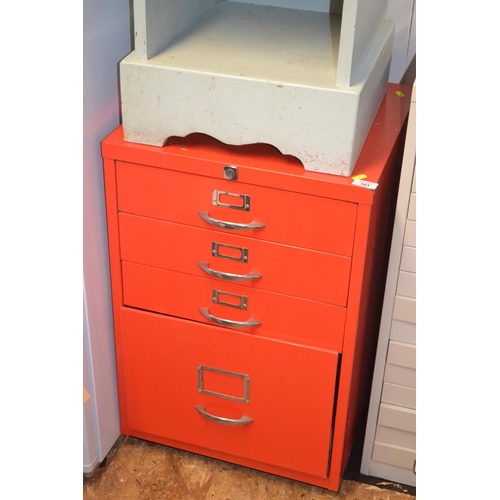 101 - 4 drawer metal cabinet. H72cm W47cm D47cm