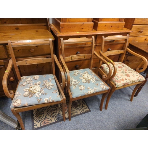 721 - 3 early c20 caver/armchairs. 