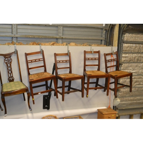 723 - four 19th century Mendlesham elm Dining chairs. 