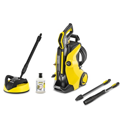 70 - Karcher K5 pressure washer, with various attachments & wash fluid.