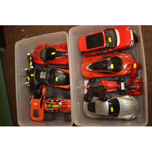 268 - Eight remote control cars, remotes all present