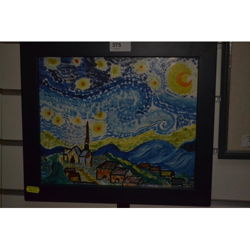 375 - Art work after Van Gogh's starry night