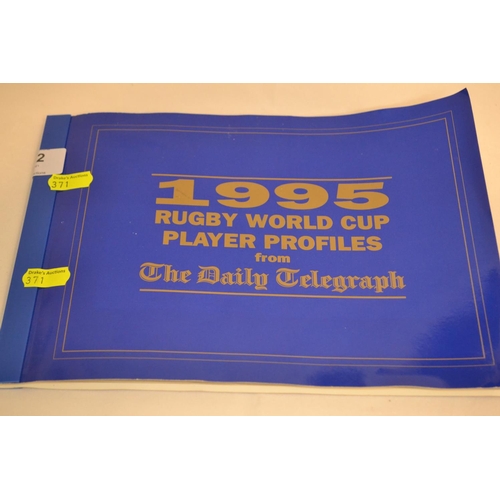 382 - 1995 Rugby world cup player profile cards in folder complete. 