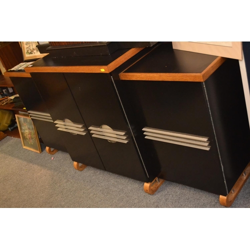 397 - Bespoke made art deco style sideboard. With 4 doors D48cm L178cm H89cm