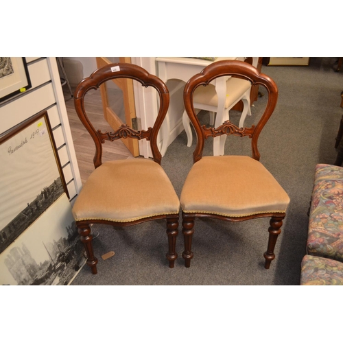 409 - Pair of Victorian balloon backed chairs