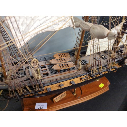 263 - Model of HMS Surprise, 1794 with ceramic captain and set of four Patrick O'Brian 'The Complete Aubre... 