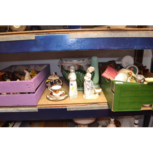 86 - Large quantity of ceramic figurines etc. inc, Royal Albert 'Old Country Roses' & Nao