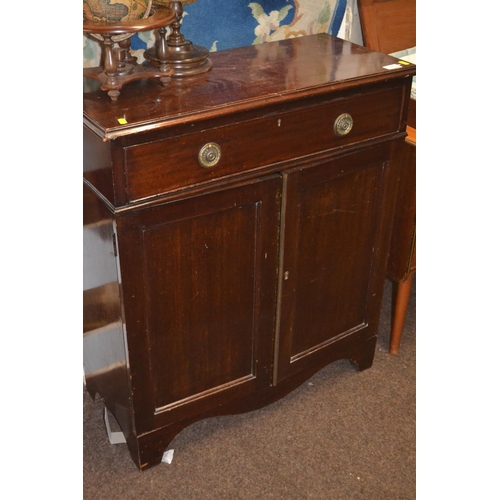 242 - Mahogany Cupboard with drawer W76 D35 H87cm