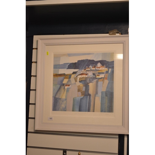 443 - Signed Ltd. ed. print by Gillian McDonald. Titled Sea Village II. 65cm x 65cm