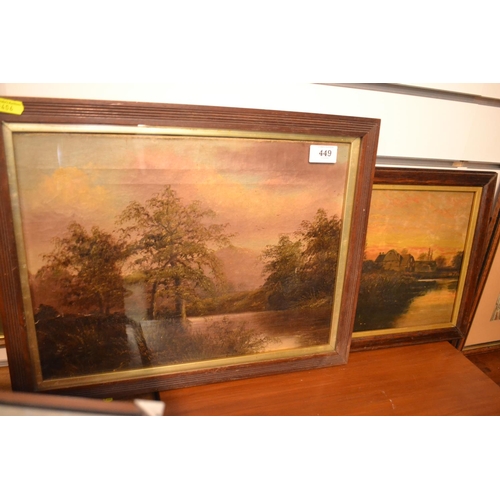 449 - 2 oil on canvas landscapes (largest 46.5 x 36.5cm)