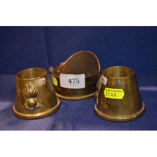 475 - 3 Trench art style pieces