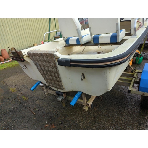 125 - 3m long Dellquay Dory double skin speed boat. No motor. Boat trailer shown in photograph is not part... 