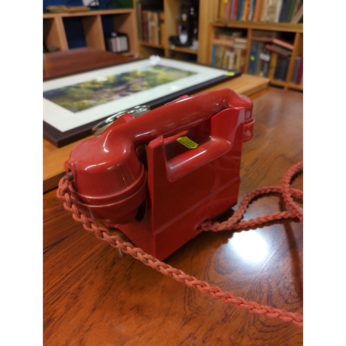 221 - Vintage red telephone. Handset marked 165 55. Underside 'CHINESE RED' 332L PX55/24. GPO Batch sample... 