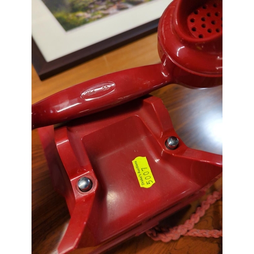 221 - Vintage red telephone. Handset marked 165 55. Underside 'CHINESE RED' 332L PX55/24. GPO Batch sample... 