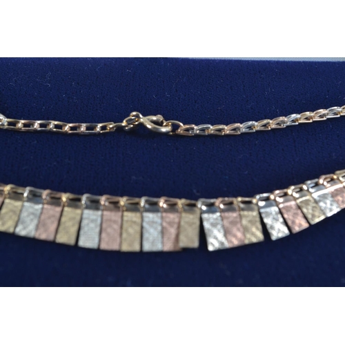 68 - 9ct tri-colour gold necklace, circumference 405mm, 7.39 grams