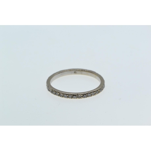 97 - 18ct white gold & diamond full eternity ring, size M, 1.68 grams