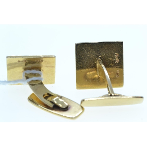 154 - Pair of 14ct gold cufflinks, with sunburst decoration to front, gross weight 11.32 grams