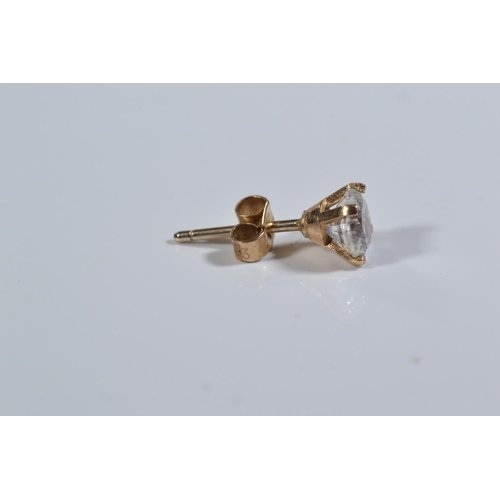 166 - Two pairs of 9ct gold & white stone ear studs